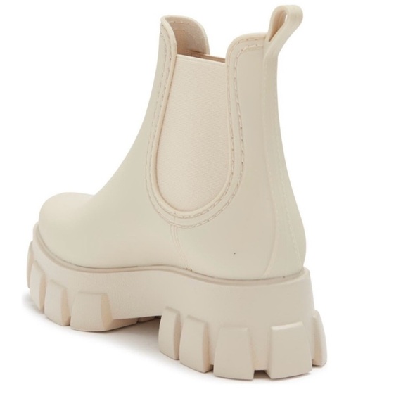 Jeffrey Campbell Platform Lug Sole Chelsea Rain Boot- Cream Rubber, Cream 8 - Picture 2 of 10